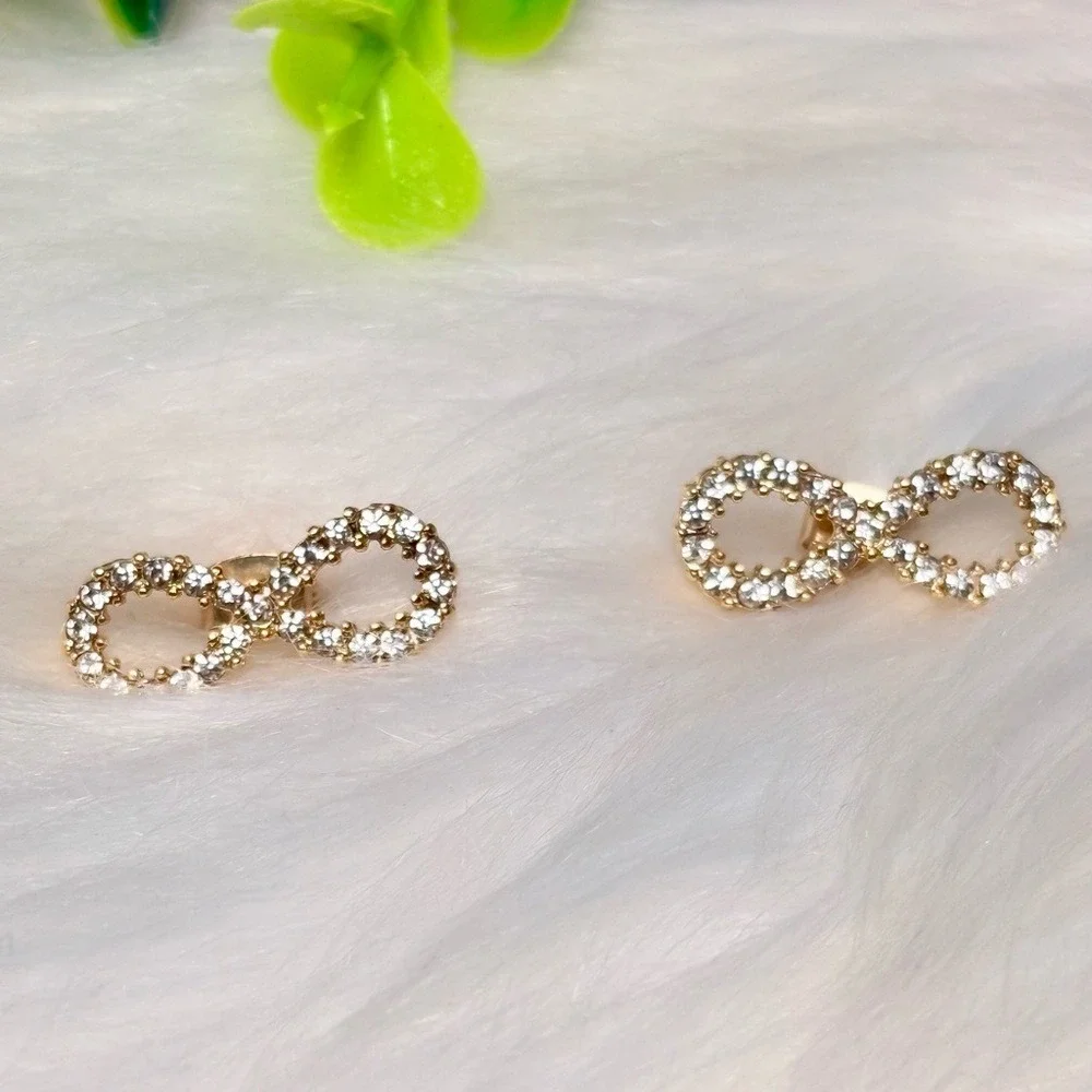Gold Infinity‎ Stud Earrings
